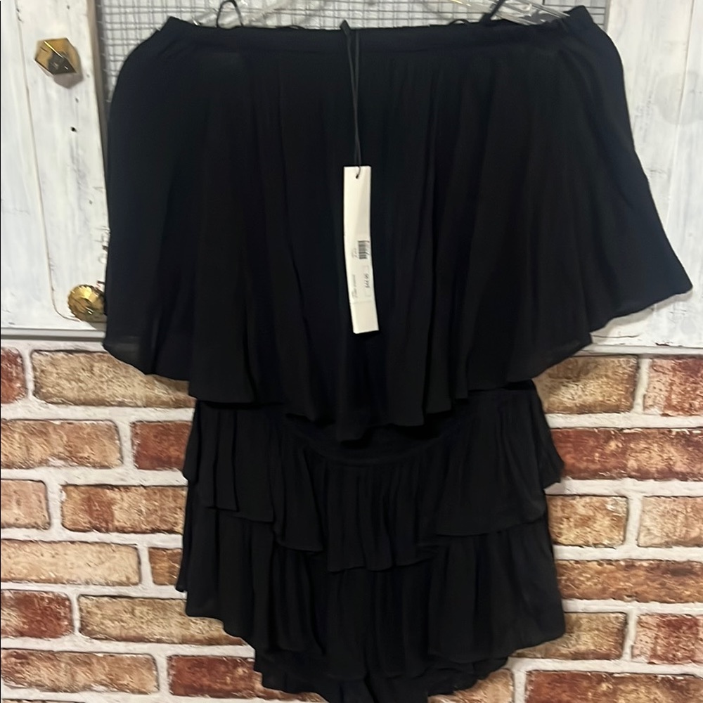 Mustard Seed Black Ruffle Dress